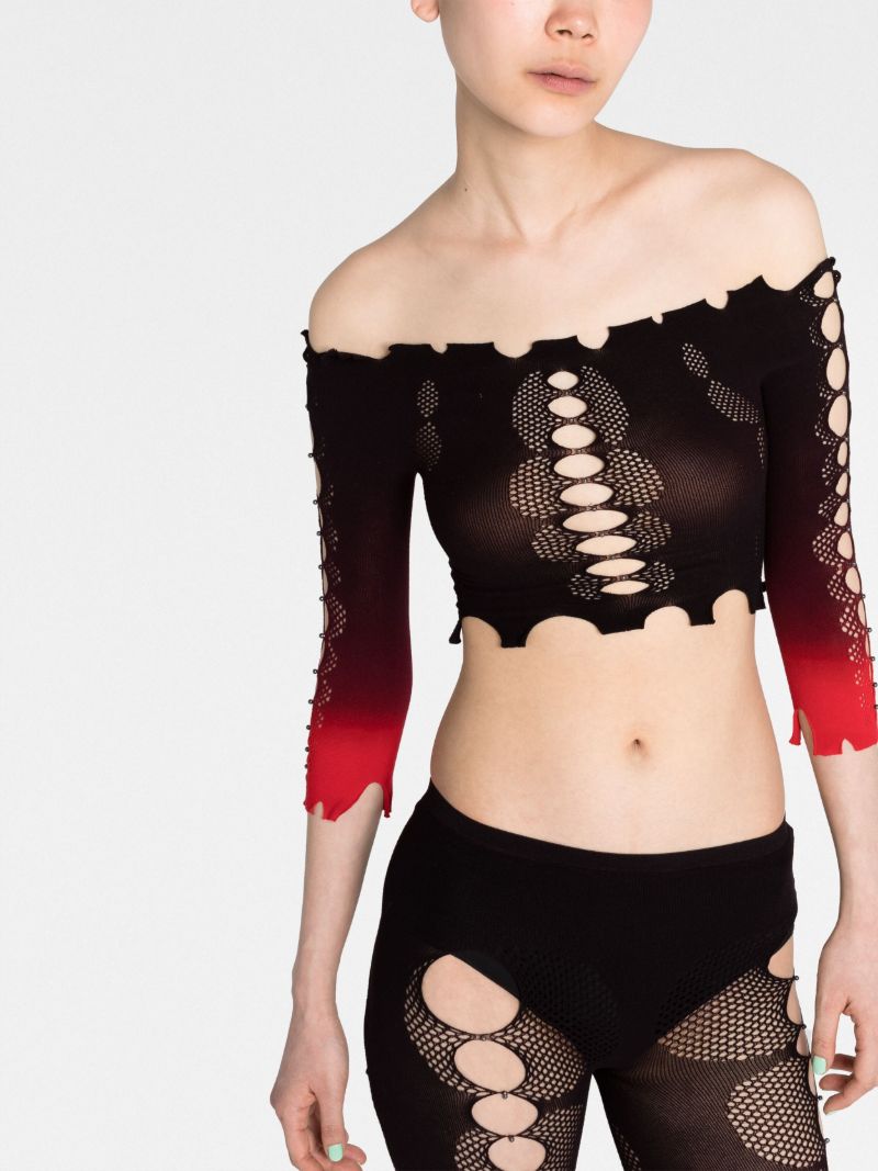 Black Cut-out Crop Top