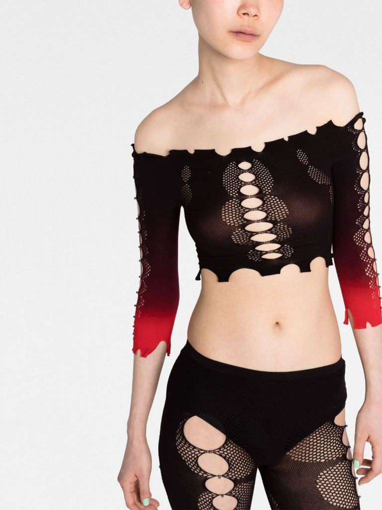 Black Cut-out Crop Top