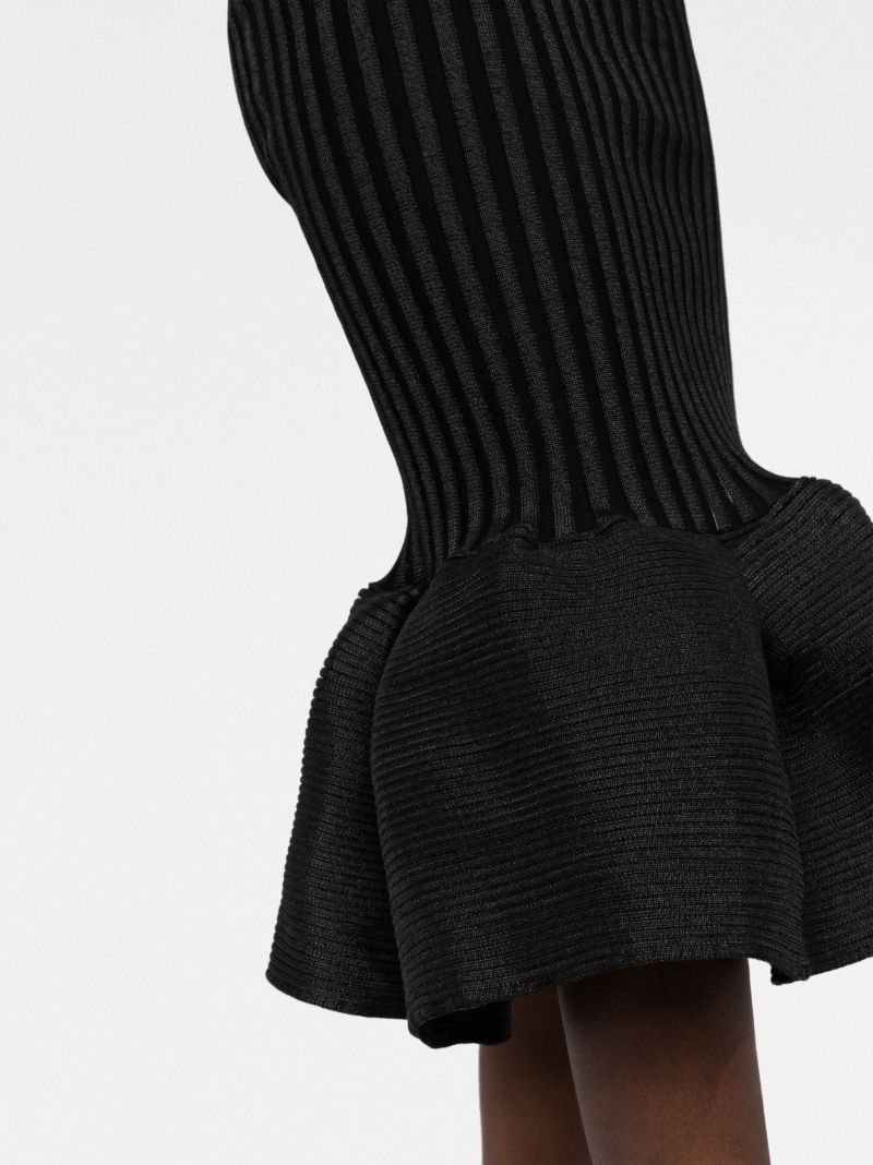 Black Emma Fishtail Midi Skirt