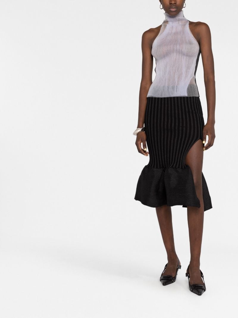 Black Emma Fishtail Midi Skirt