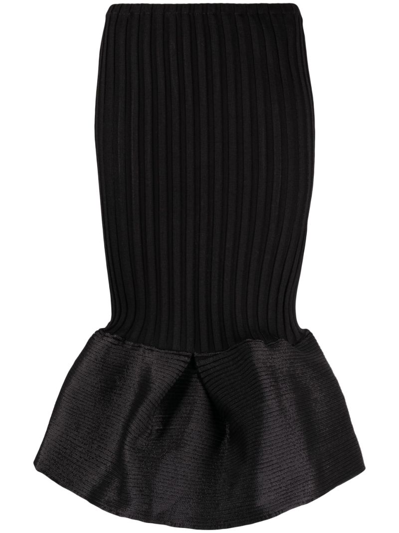 Black Emma Fishtail Midi Skirt