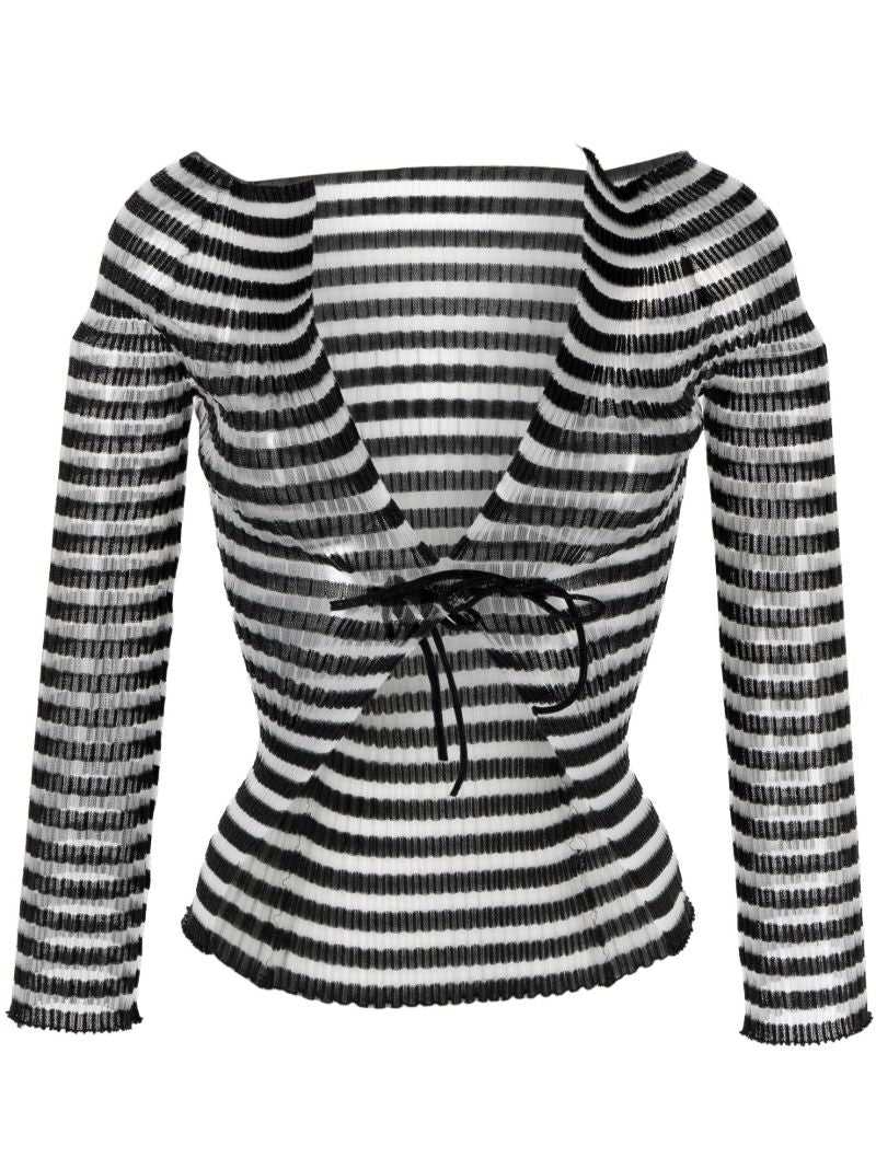 Black Ivy Striped Cardigan