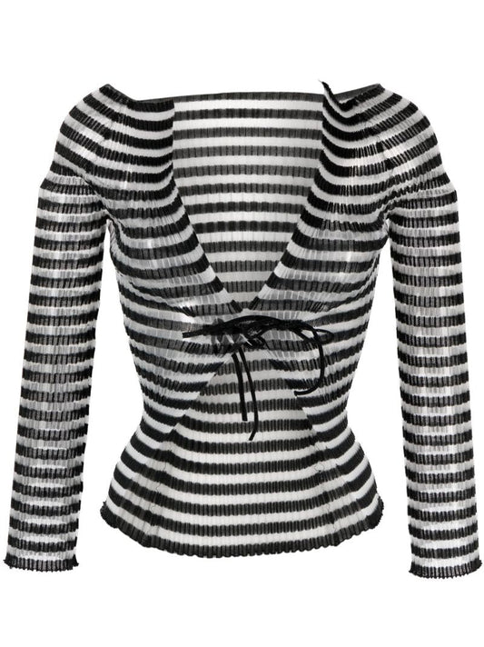 Black Ivy Striped Cardigan