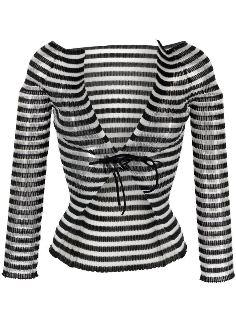 Black Ivy Striped Cardigan