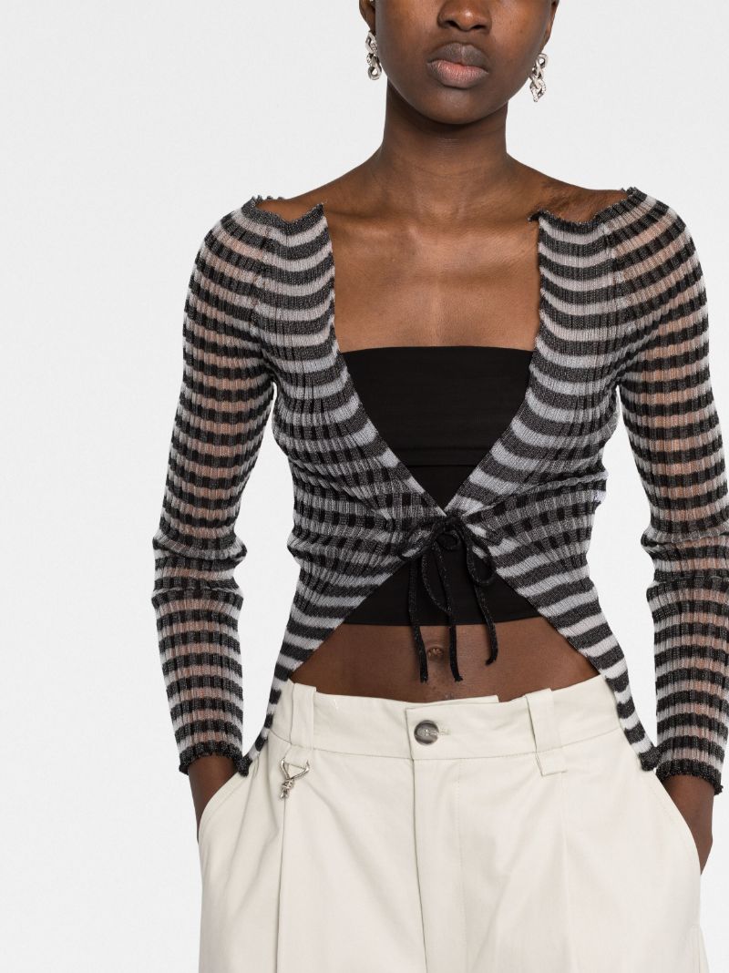 Black Ivy Striped Cardigan