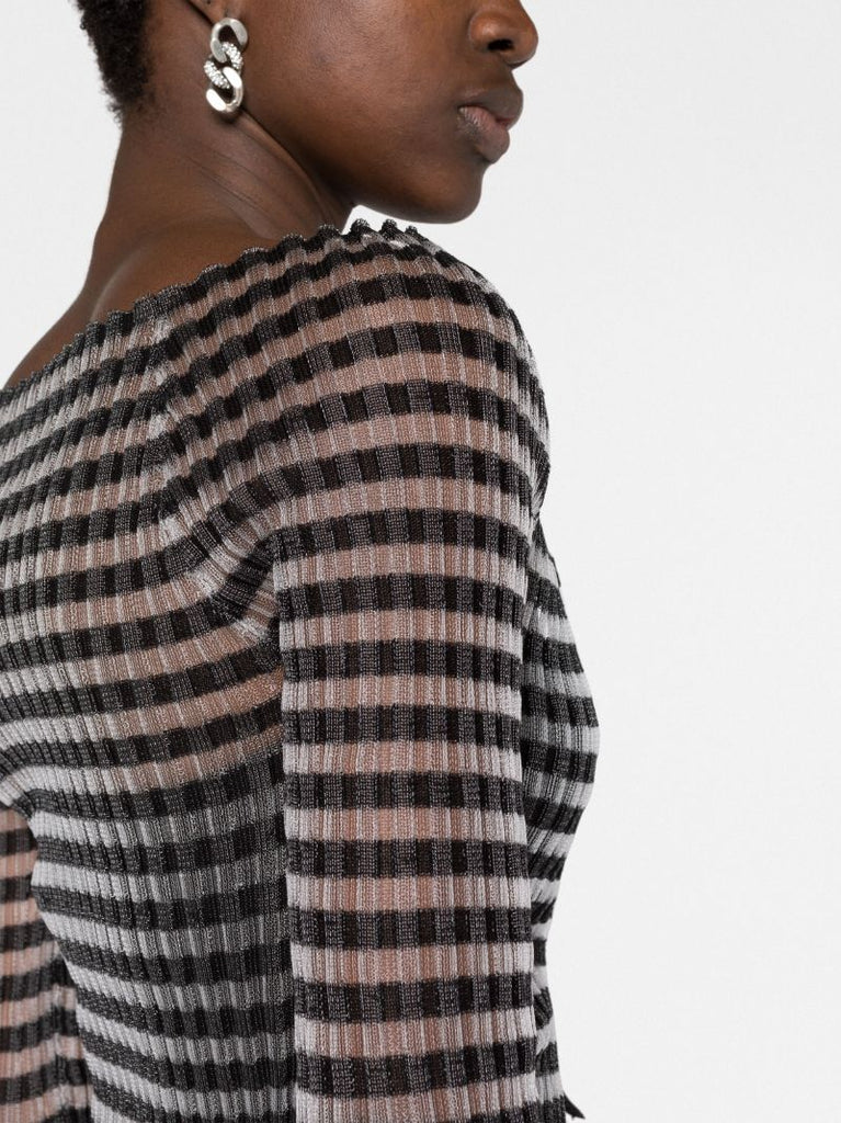 Black Ivy Striped Cardigan