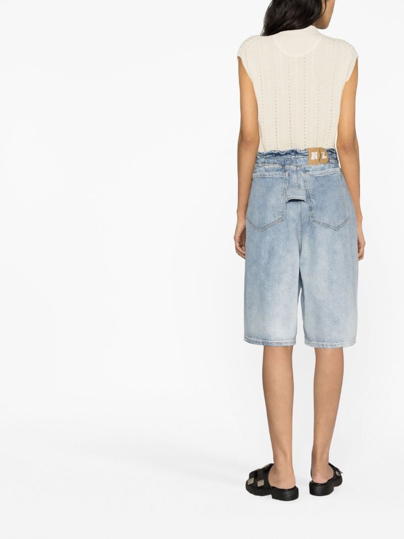 Blue Drawstring Waistband Denim Shorts