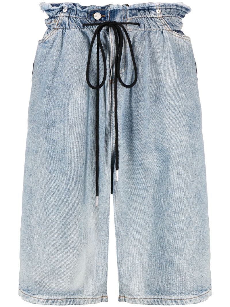 Blue Drawstring Waistband Denim Shorts