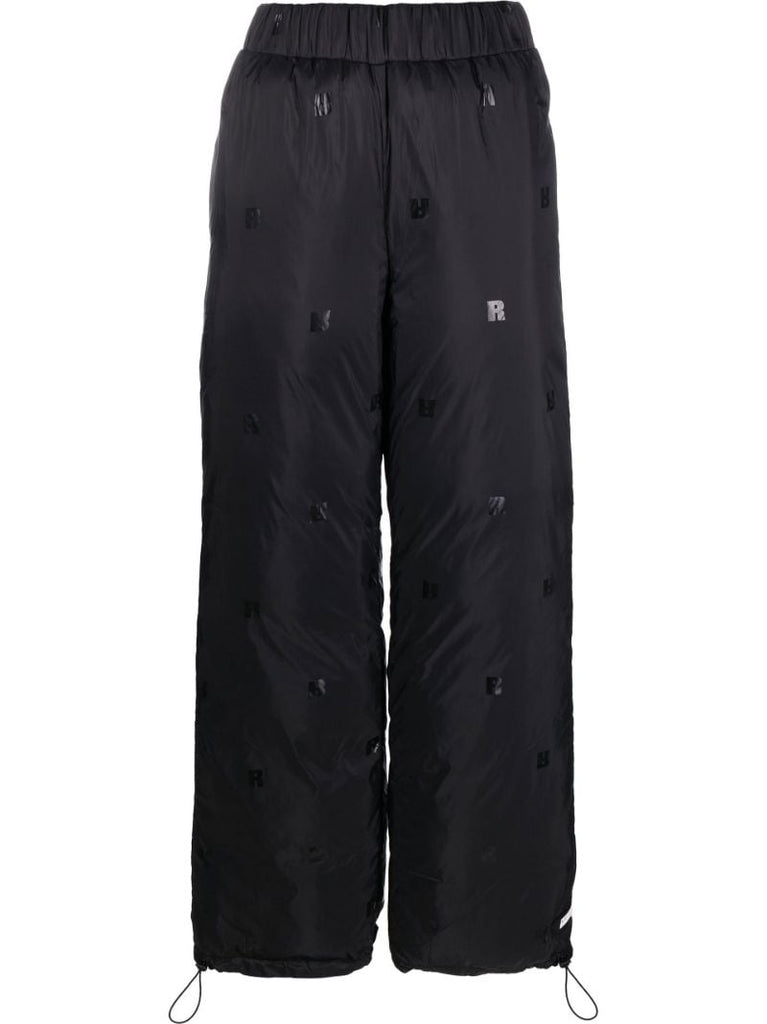 Black Logo Puffer Track Pants