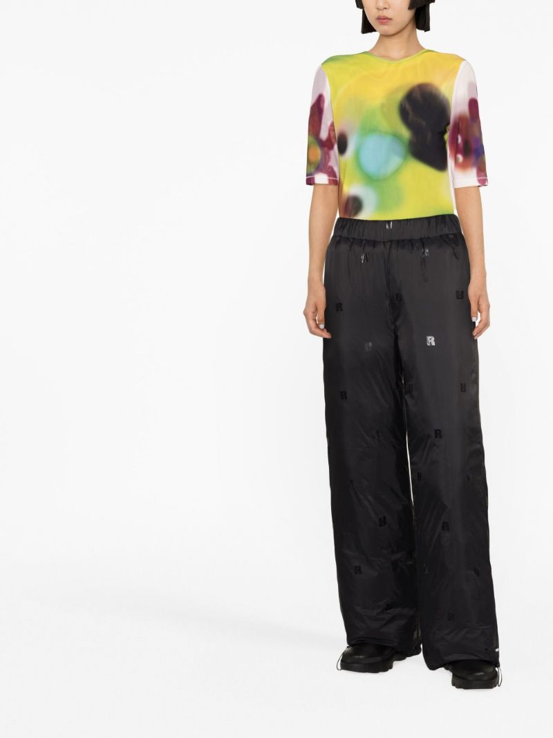 Black Logo Puffer Track Pants