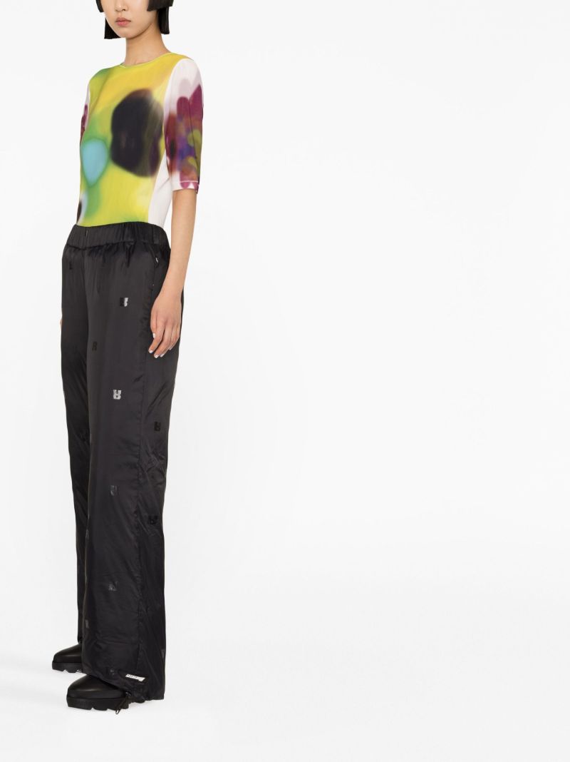 Black Logo Puffer Track Pants