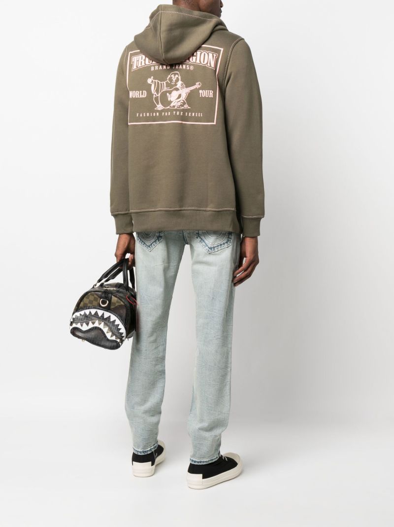Green Big T Cotton Hoodie