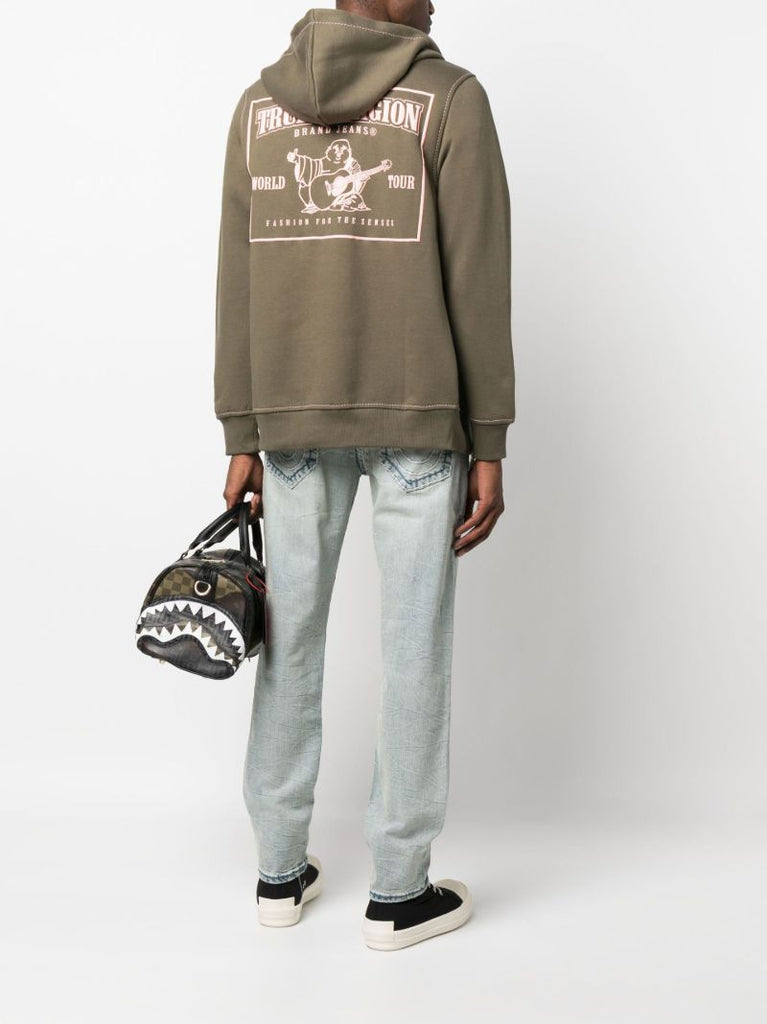 Green Big T Cotton Hoodie