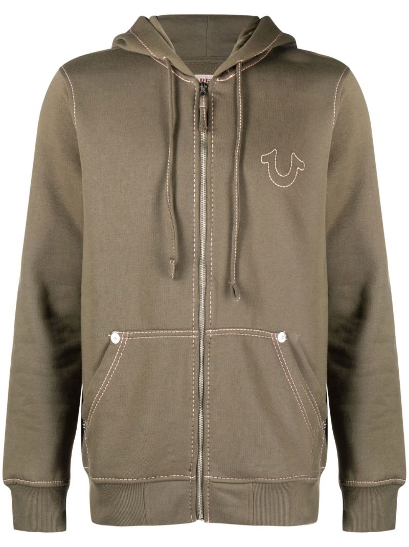 Green Big T Cotton Hoodie