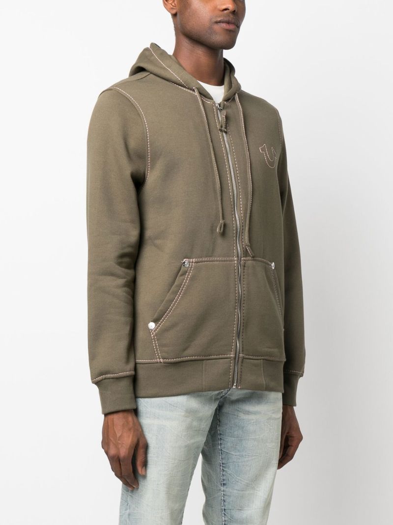 Green Big T Cotton Hoodie