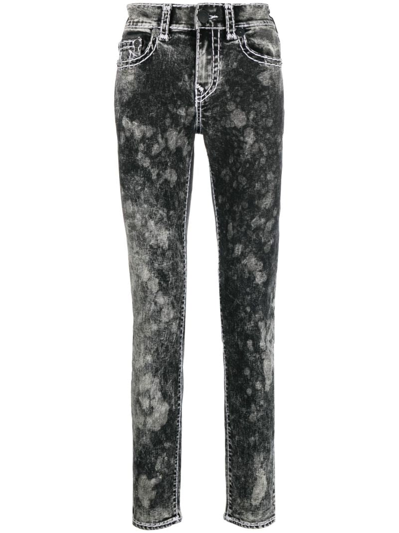Black Bleached Slim-fit Jeans