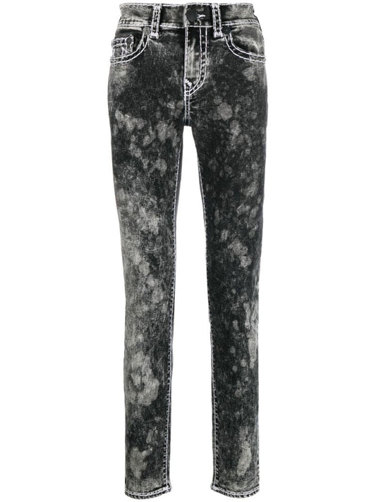 Black Bleached Slim-fit Jeans