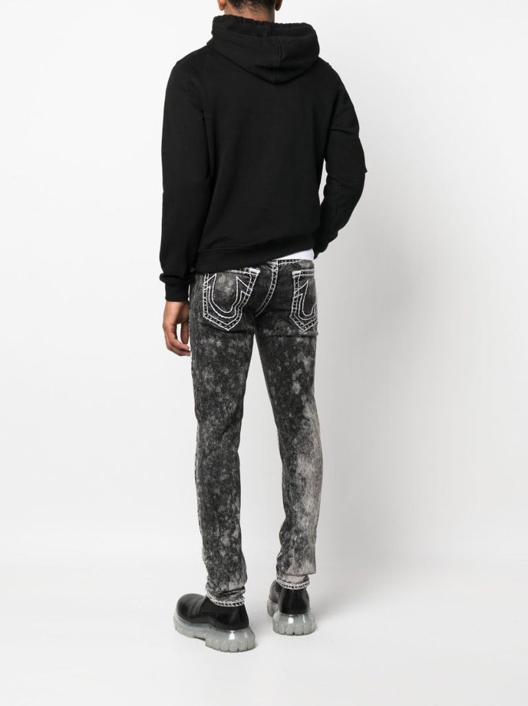 Black Bleached Slim-fit Jeans