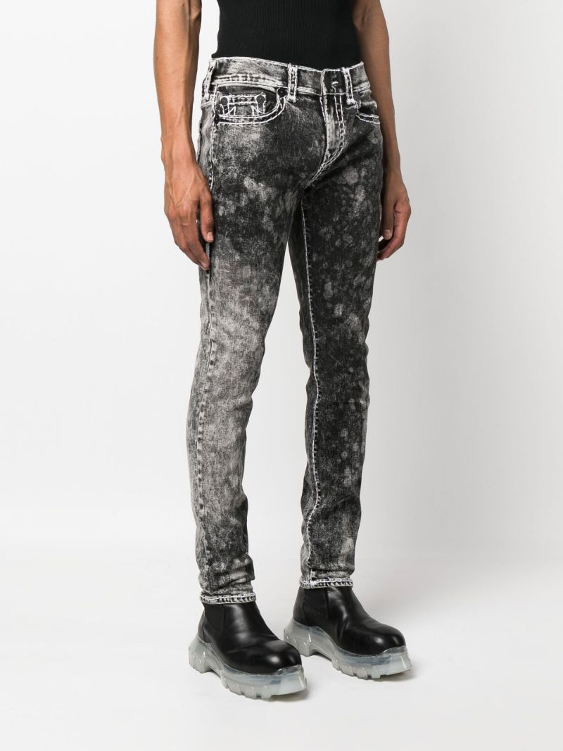Black Bleached Slim-fit Jeans