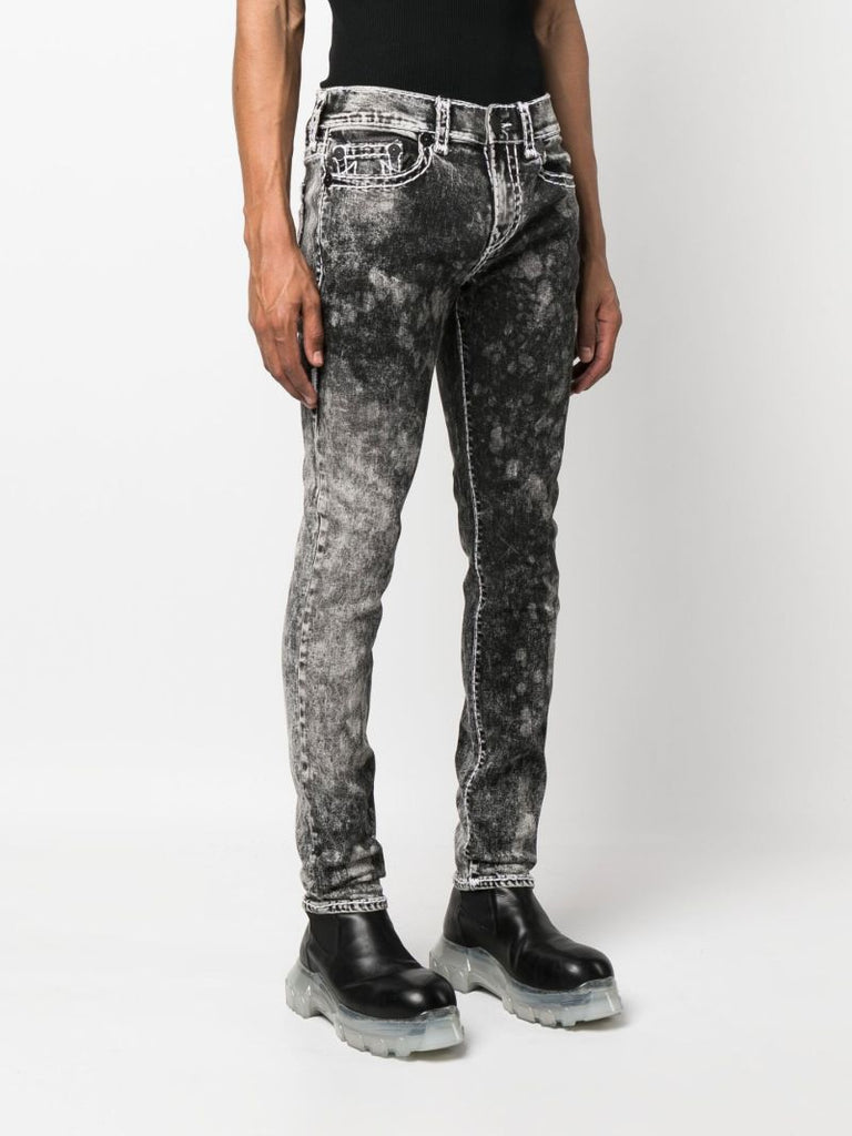 Black Bleached Slim-fit Jeans