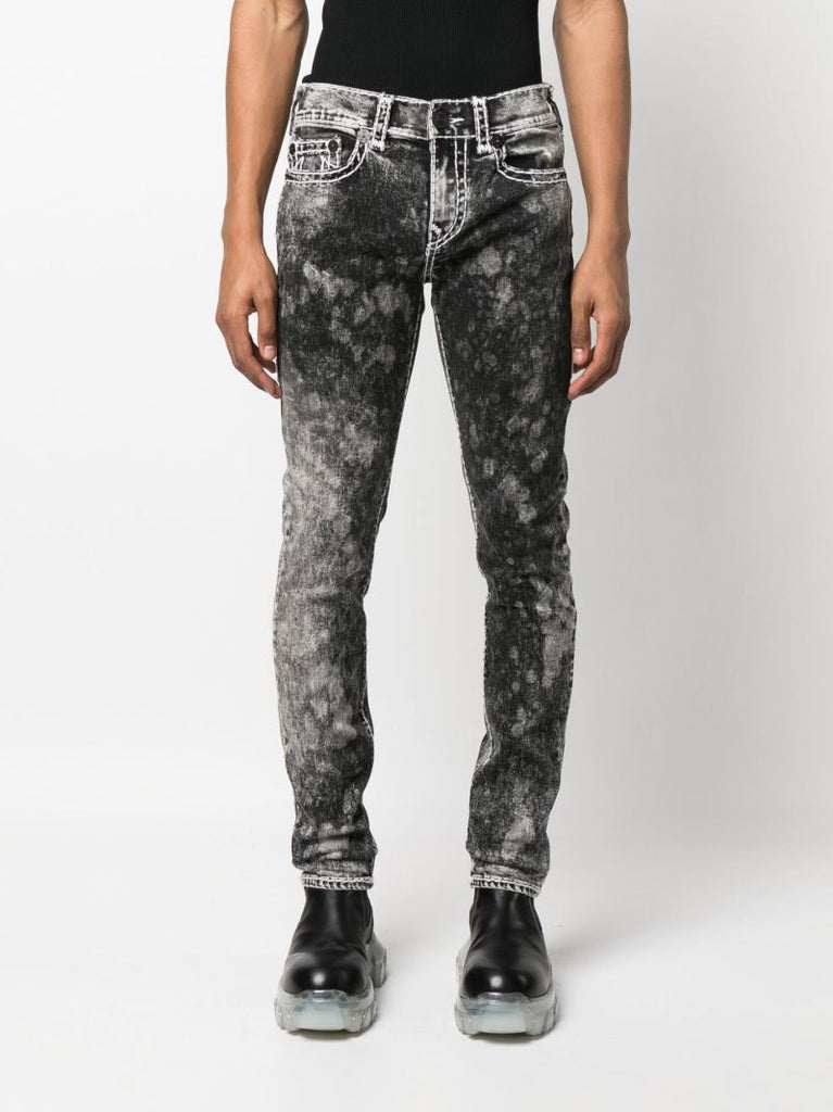 Black Bleached Slim-fit Jeans
