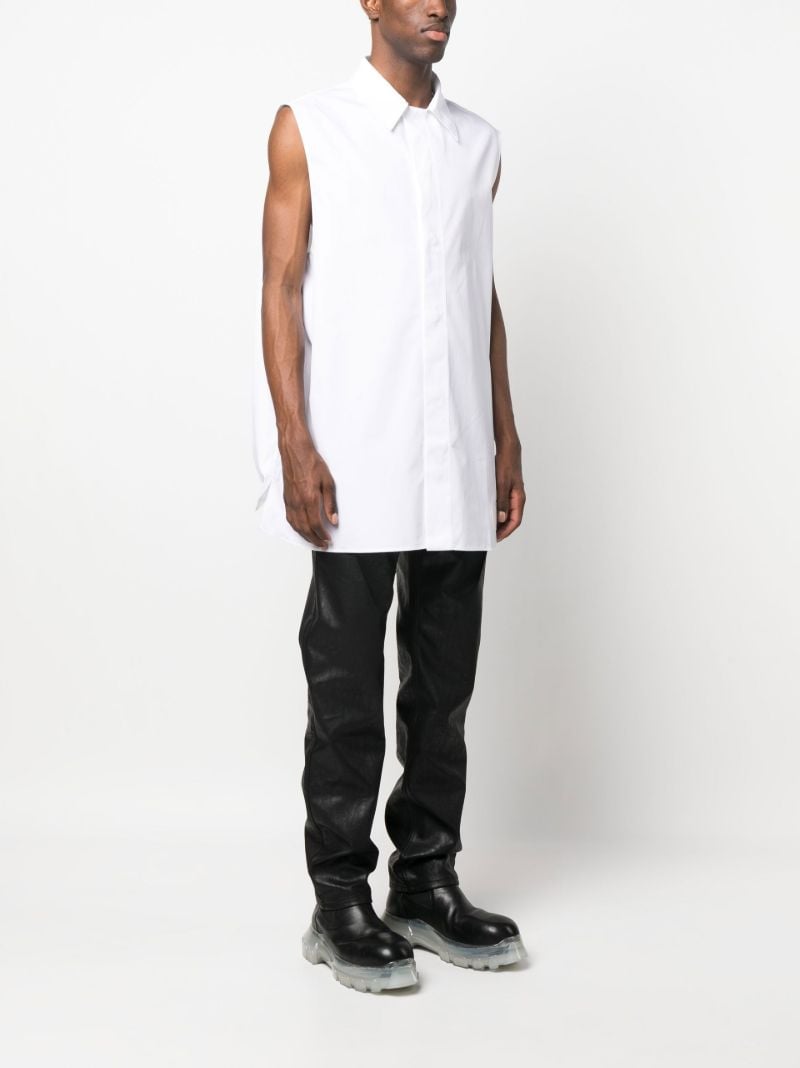 White Longline Sleeveless Shirt