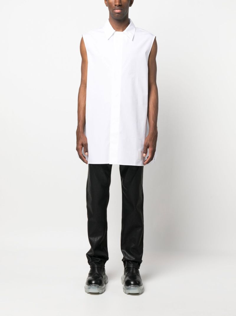 White Longline Sleeveless Shirt