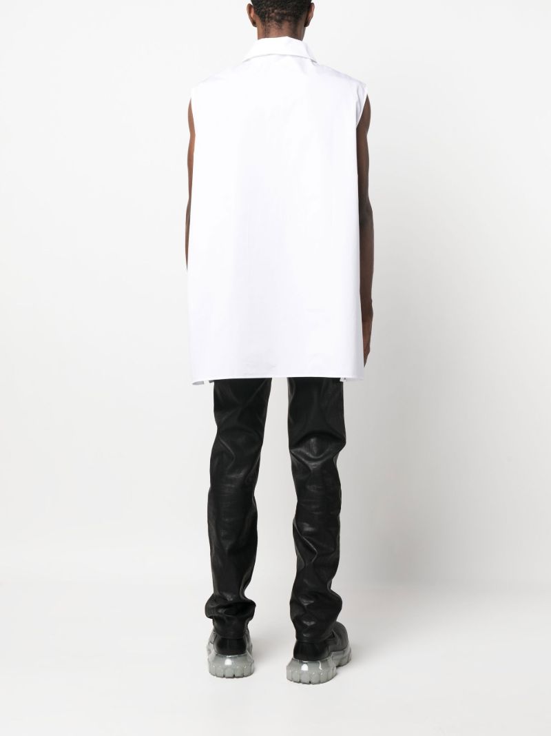 White Longline Sleeveless Shirt