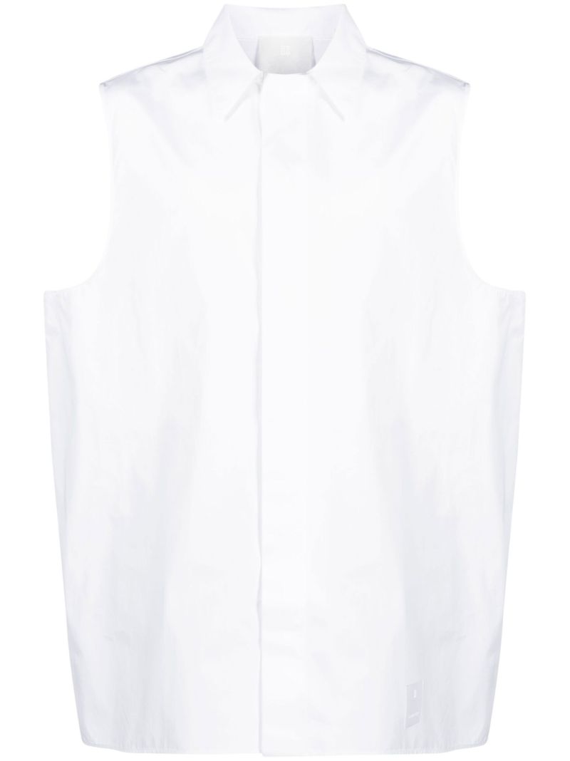 White Longline Sleeveless Shirt