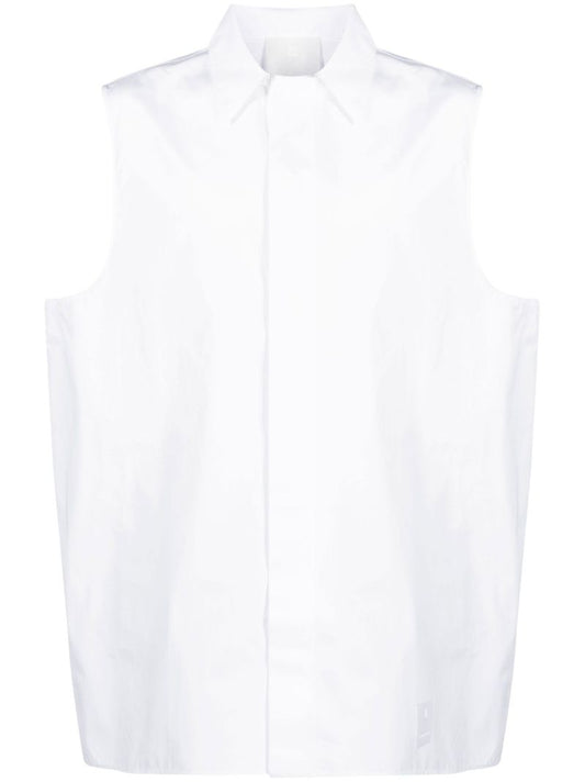 White Longline Sleeveless Shirt