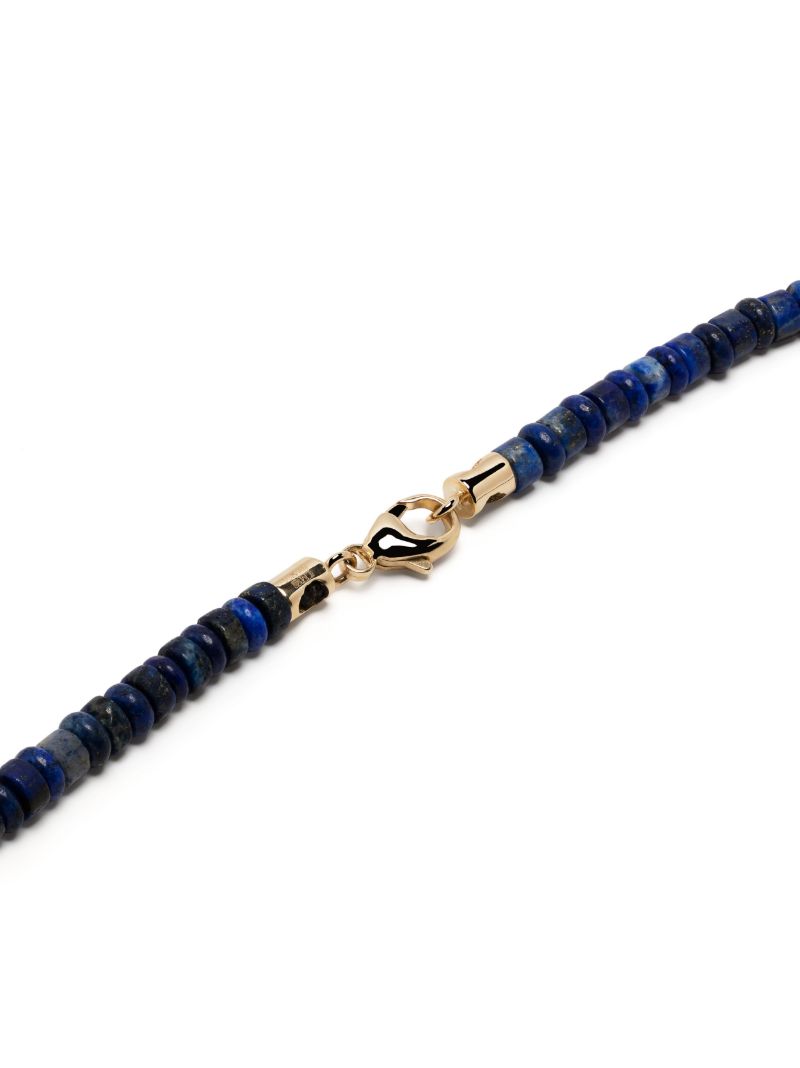14k Yellow Gold Shield Lapis Lazuli Necklace