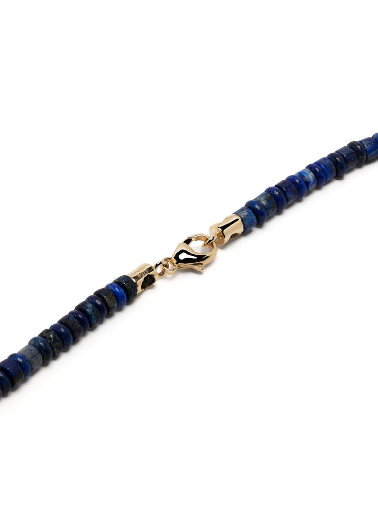 14k Yellow Gold Shield Lapis Lazuli Necklace