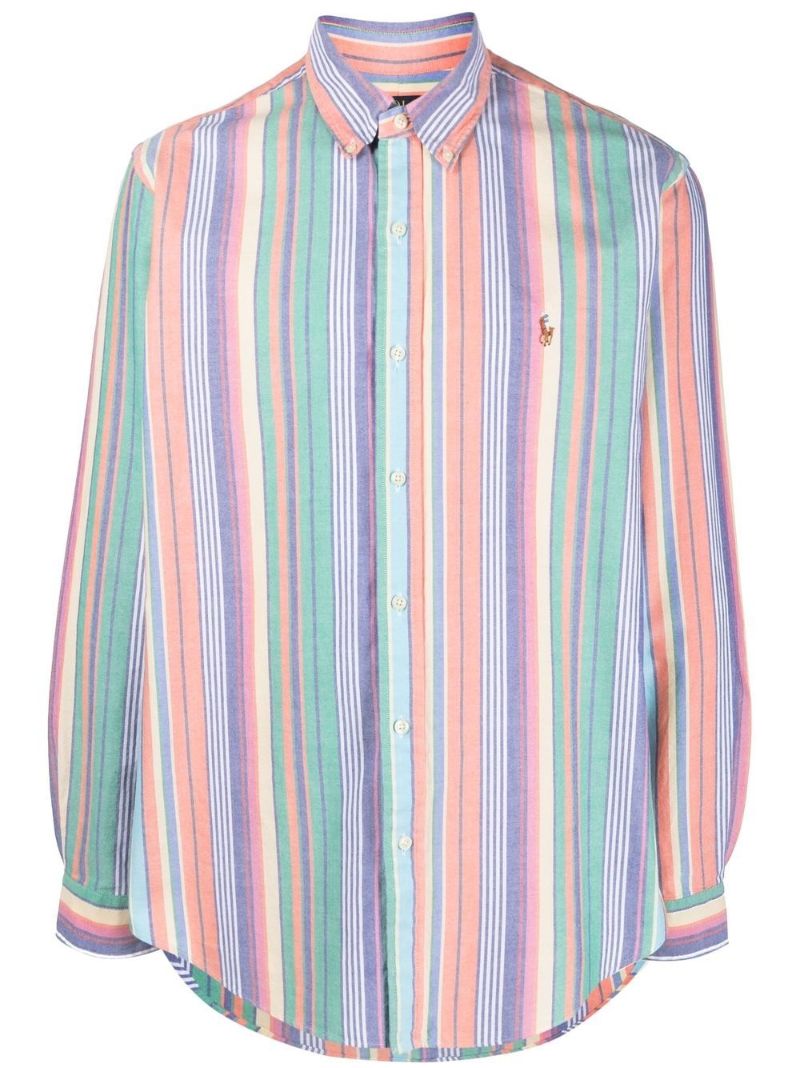 Multicolour Pony Embroidered Striped Shirt