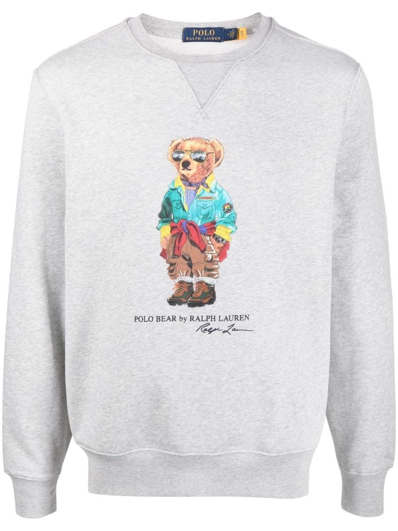 Grey Polo Bear Print Sweatshirt