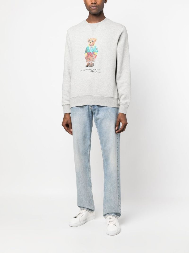 Grey Polo Bear Print Sweatshirt