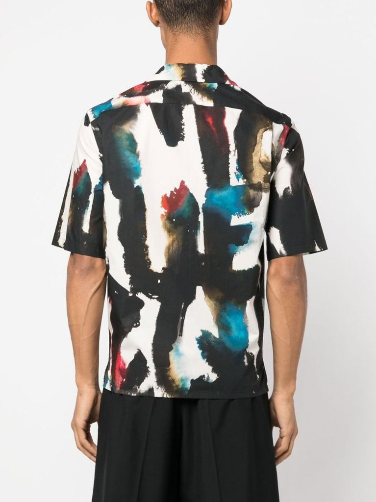 White Graffiti Print Shirt