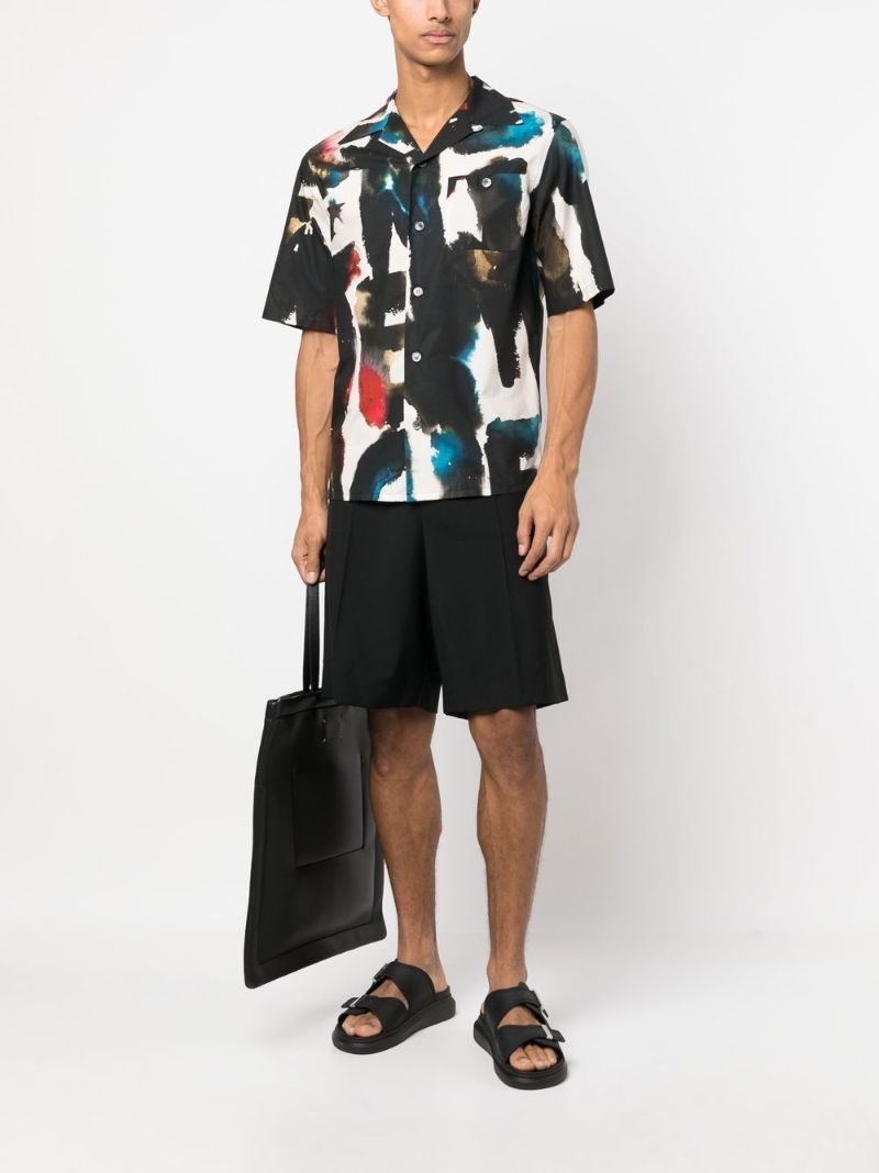 White Graffiti Print Shirt