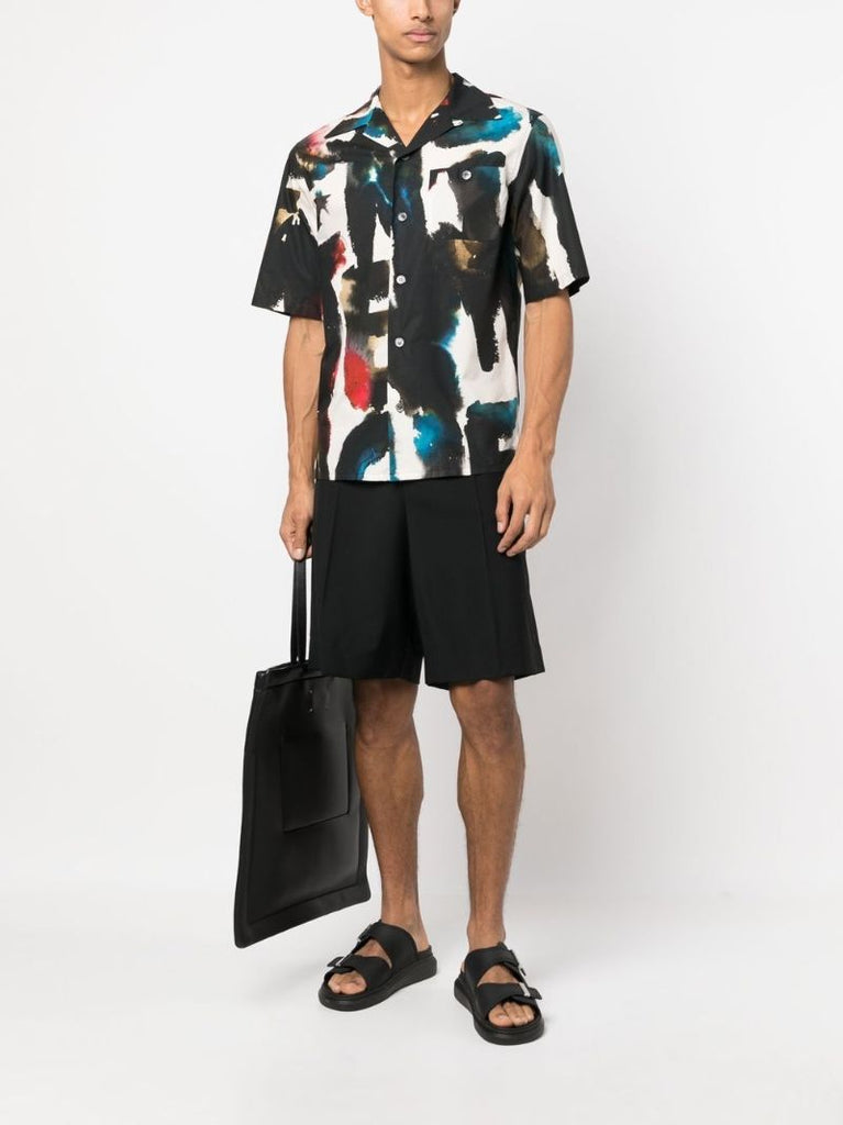 White Graffiti Print Shirt