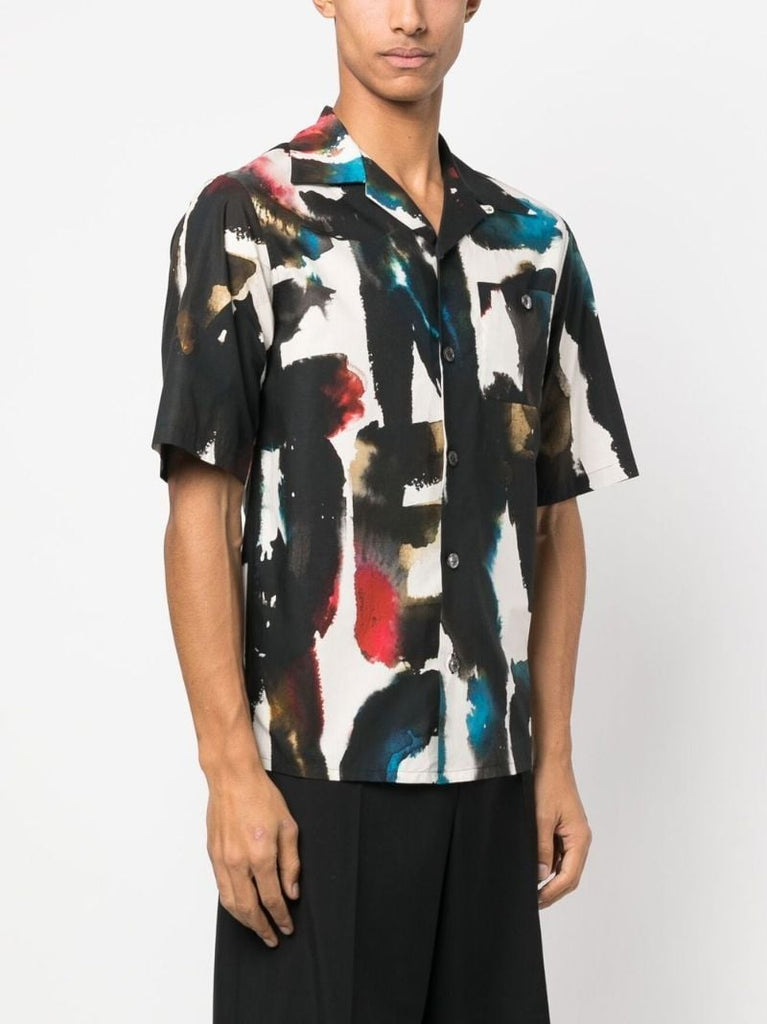 White Graffiti Print Shirt