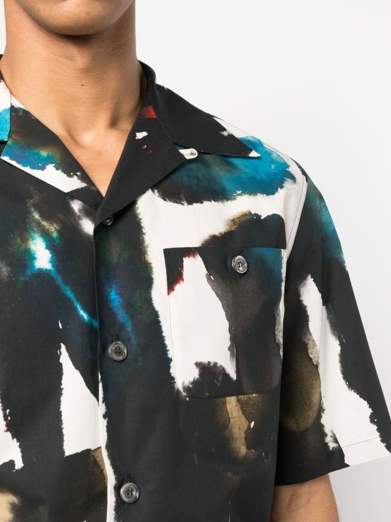 White Graffiti Print Shirt