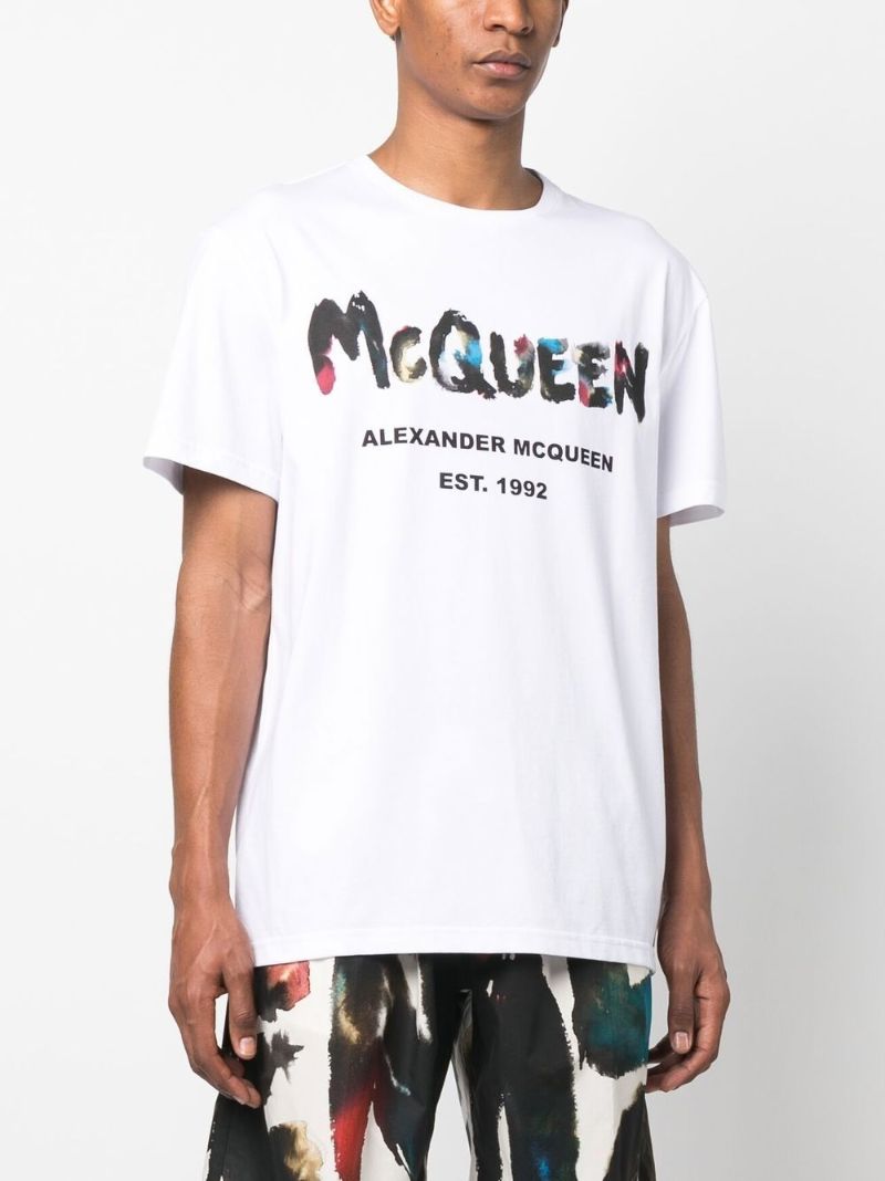 White Graffiti Print T-shirt