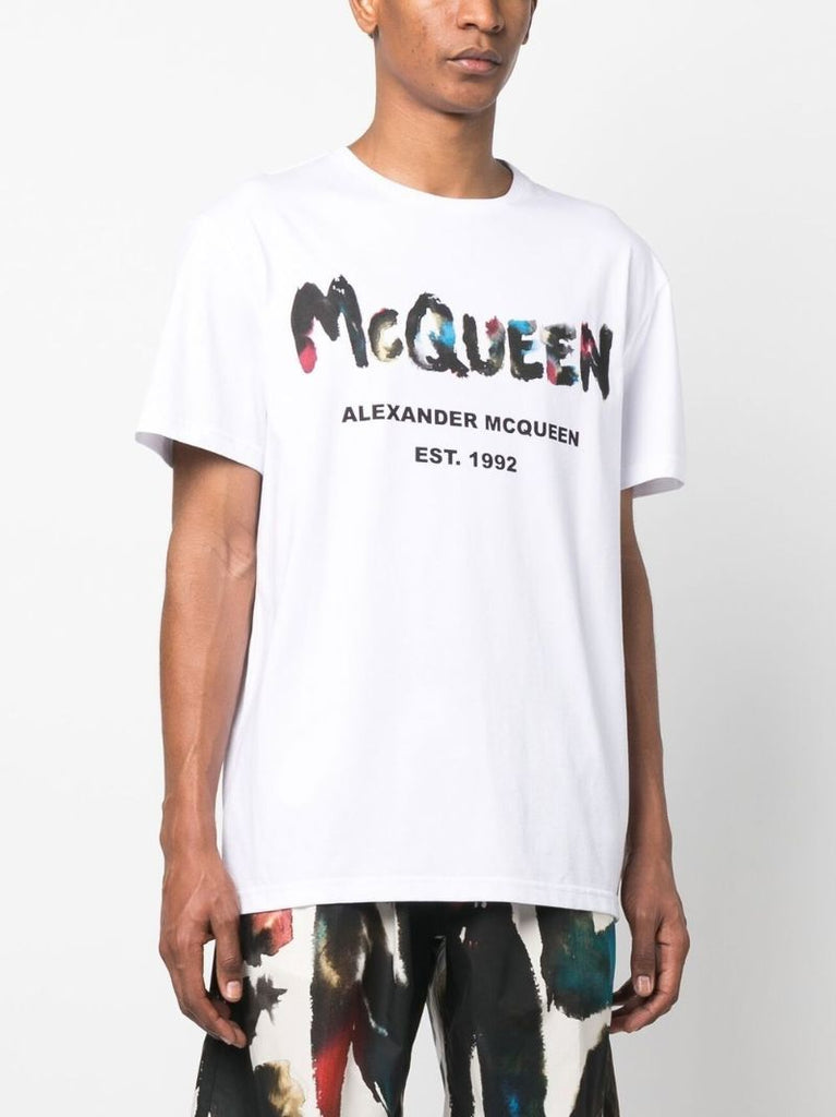 White Graffiti Print T-shirt