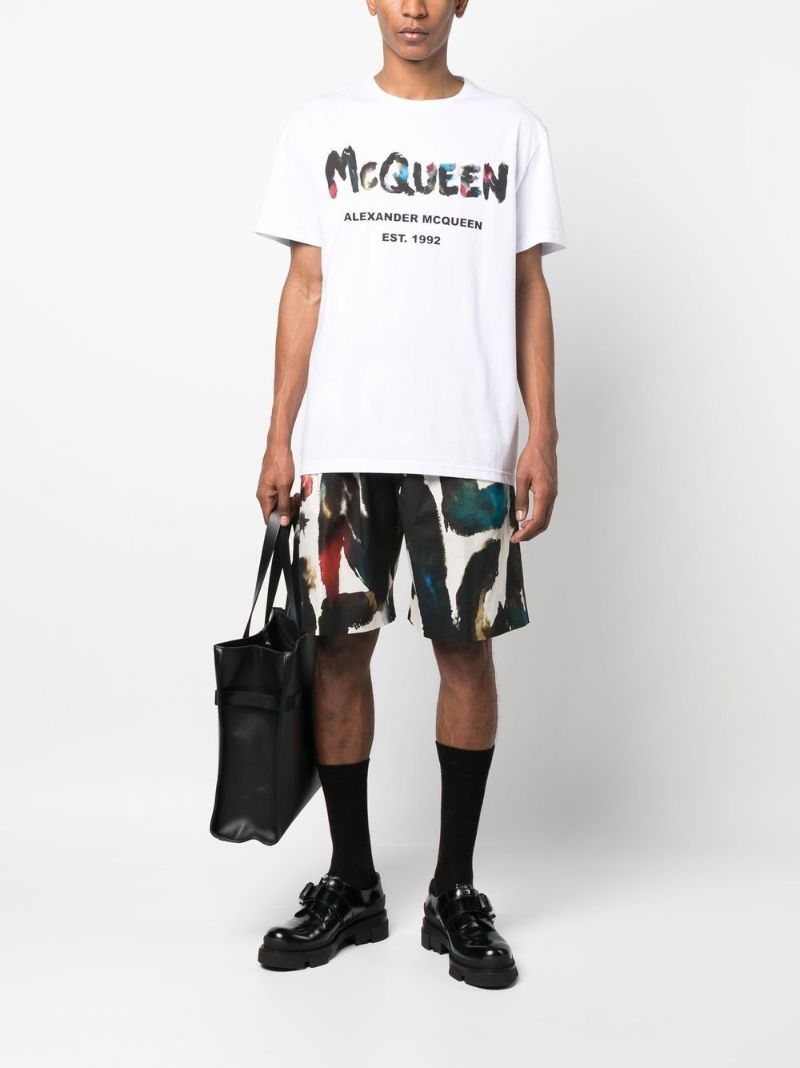 White Graffiti Print T-shirt