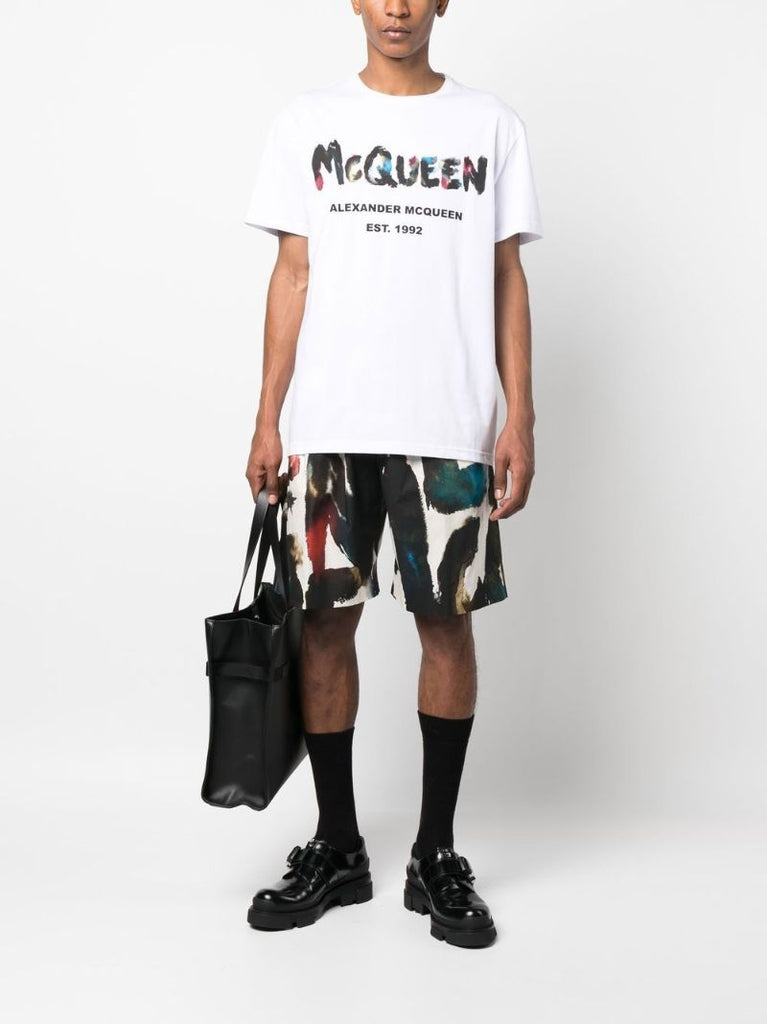 White Graffiti Print T-shirt