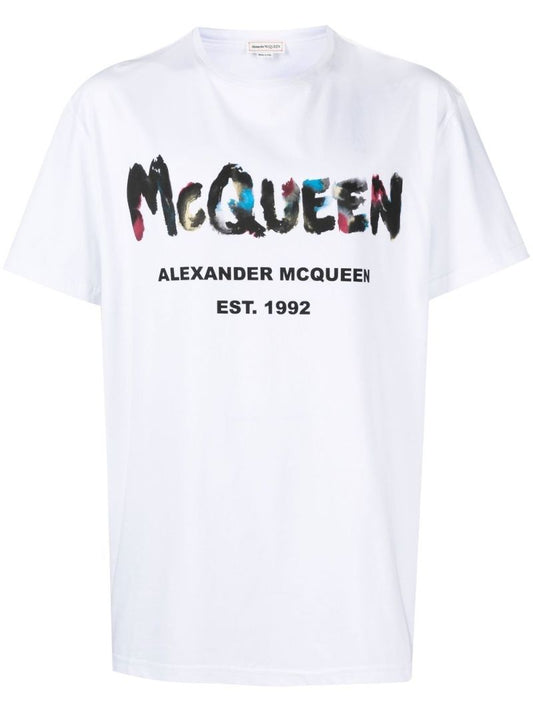 White Graffiti Print T-shirt