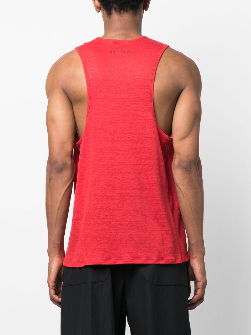 Red Motif Print Sleeveless Top