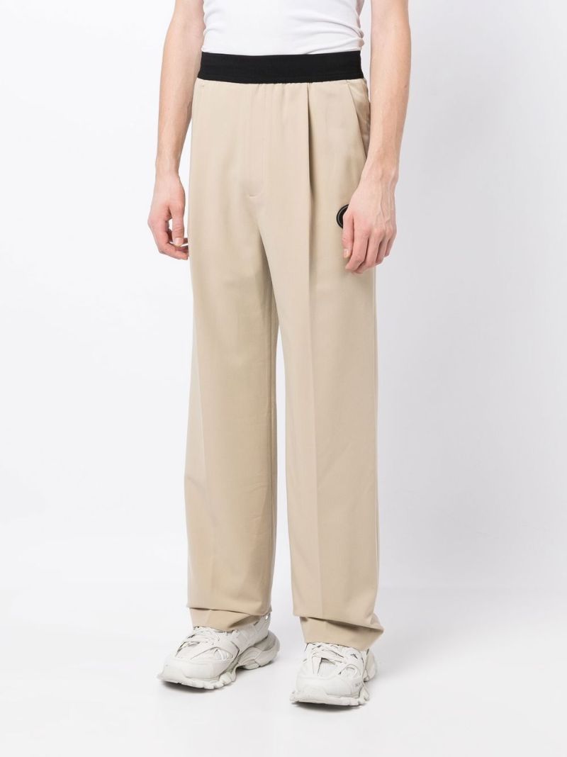 Beige Straight Leg Trousers