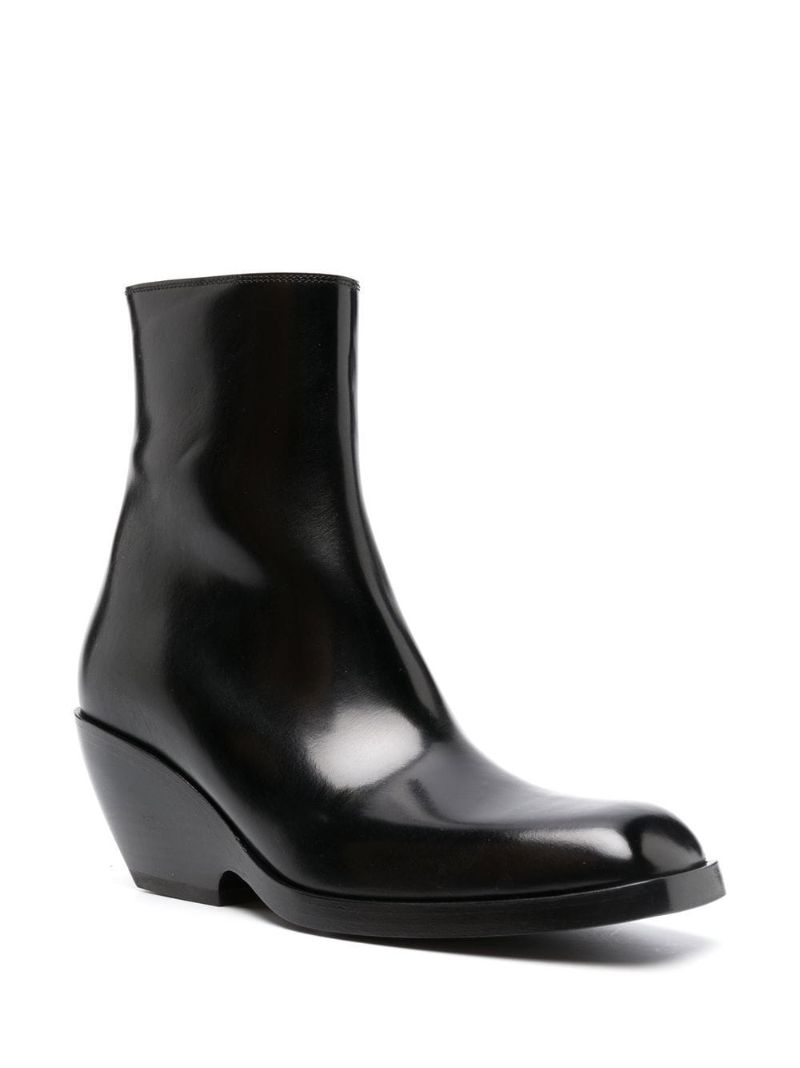 Black Hooper 55 Leather Ankle Boots