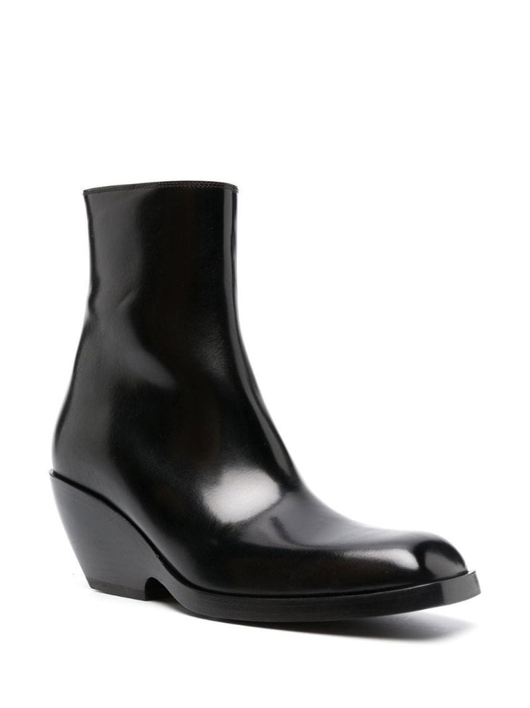 Black Hooper 55 Leather Ankle Boots