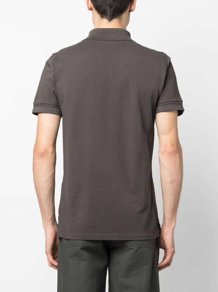 Grey Cotton Polo Shirt